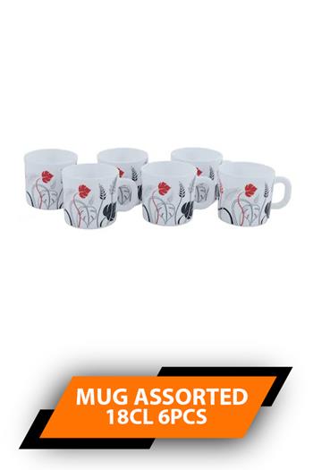 Larah 18cl 6pcs Mug Assorted